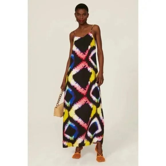 Geo Busayo Collective Tie Dye Midi Multicolor Women's Size Small S 4-6 Long - Picture 1 of 8